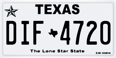 TX license plate DIF4720