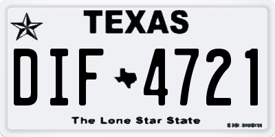 TX license plate DIF4721