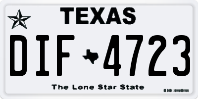 TX license plate DIF4723