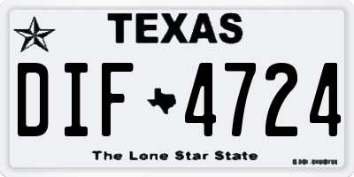 TX license plate DIF4724