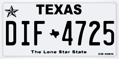 TX license plate DIF4725