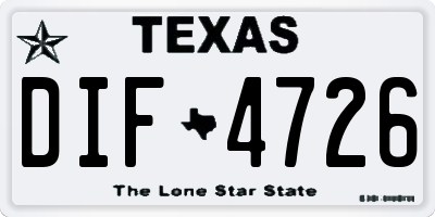 TX license plate DIF4726