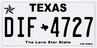 TX license plate DIF4727