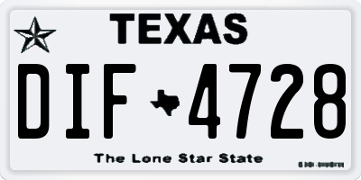TX license plate DIF4728