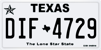 TX license plate DIF4729