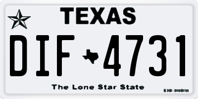 TX license plate DIF4731