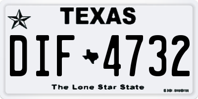 TX license plate DIF4732