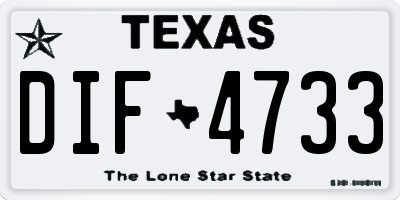TX license plate DIF4733