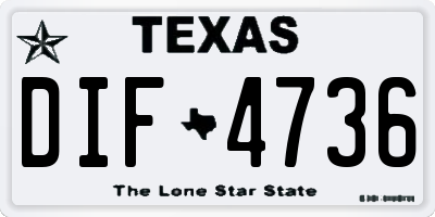 TX license plate DIF4736