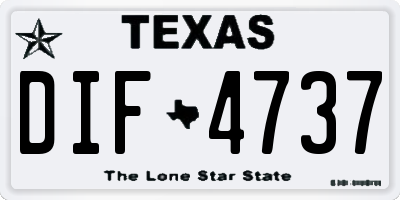 TX license plate DIF4737