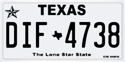TX license plate DIF4738