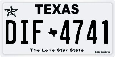 TX license plate DIF4741