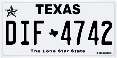 TX license plate DIF4742