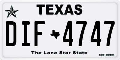 TX license plate DIF4747