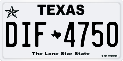 TX license plate DIF4750