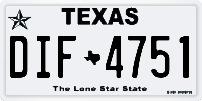 TX license plate DIF4751