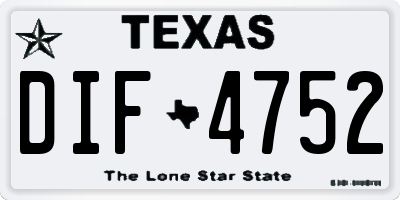 TX license plate DIF4752