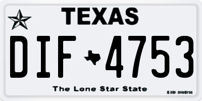 TX license plate DIF4753