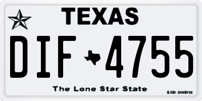 TX license plate DIF4755
