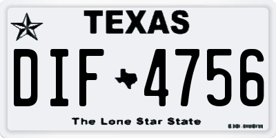 TX license plate DIF4756