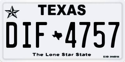 TX license plate DIF4757