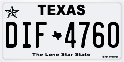 TX license plate DIF4760