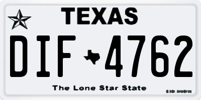 TX license plate DIF4762