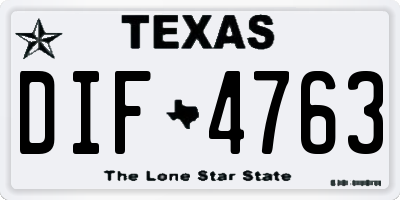 TX license plate DIF4763