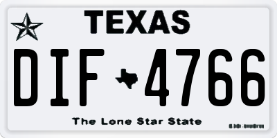 TX license plate DIF4766