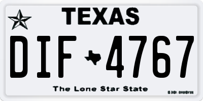 TX license plate DIF4767