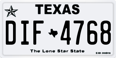 TX license plate DIF4768