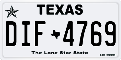 TX license plate DIF4769