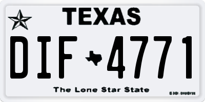 TX license plate DIF4771