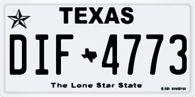 TX license plate DIF4773