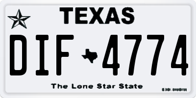 TX license plate DIF4774