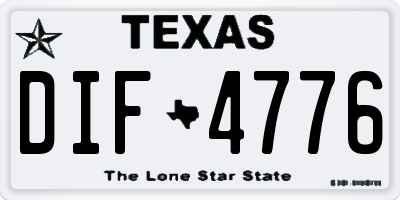 TX license plate DIF4776