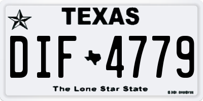 TX license plate DIF4779
