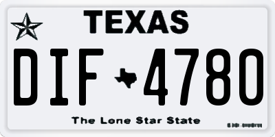 TX license plate DIF4780
