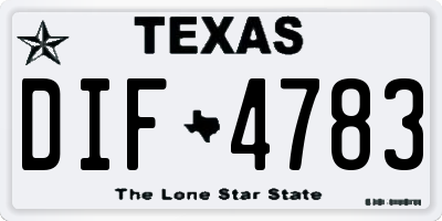 TX license plate DIF4783