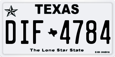 TX license plate DIF4784