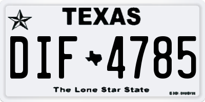 TX license plate DIF4785