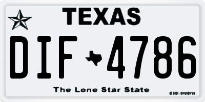 TX license plate DIF4786