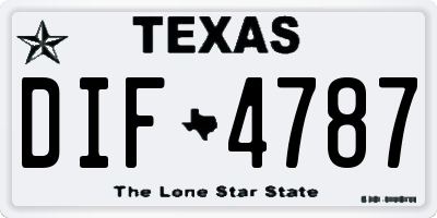 TX license plate DIF4787