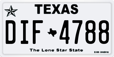 TX license plate DIF4788