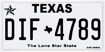 TX license plate DIF4789