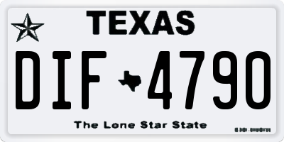 TX license plate DIF4790