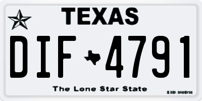 TX license plate DIF4791