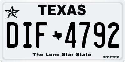 TX license plate DIF4792