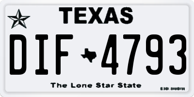 TX license plate DIF4793