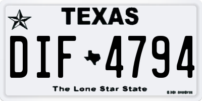 TX license plate DIF4794
